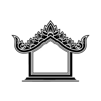 Intricate Thai Pavilion Silhouette, Minimalist vector