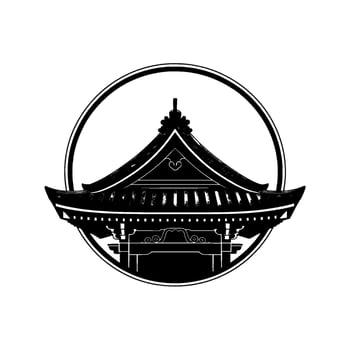 Japanese Pagoda Emblem, Minimalist vector