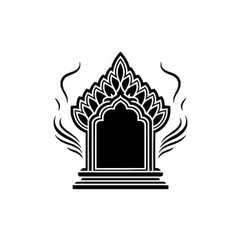 Intricate Thai Temple Portal, Minimalist Silhouette vector