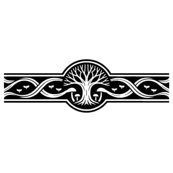 Mystical Tree of Life Border, Celtic Inspired vector