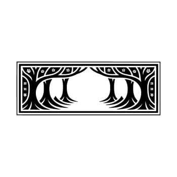 Stylized Sakura Trees - Geometric Japanese vector