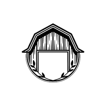 Rustic Barn Emblem, Vintage Farmhouse Symbol vector
