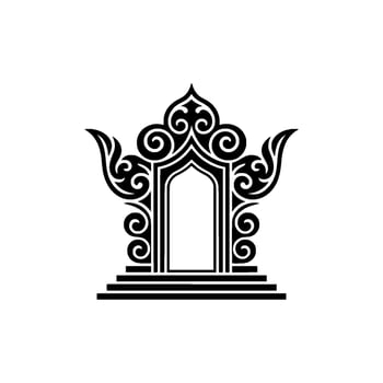 Intricate Thai Window Ornament, Elegant vector