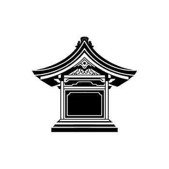 Japanese Pagoda Silhouette, Minimalist vector