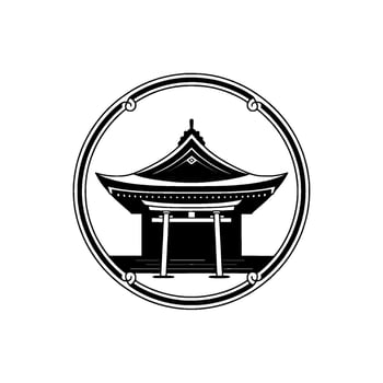 Japanese Torii Gate Emblem, Minimalist, Symbol vector