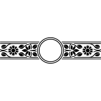 Art Deco Floral Border, Circular Focal Point vector