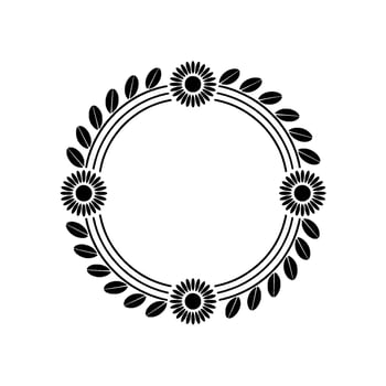 Circular Botanical Frame, Minimalist, Circle vector
