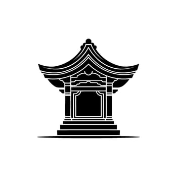 Minimalist Japanese Pagoda Emblem, Serene vector