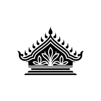 Intricate Black Crown Emblem, Regal Silhouette, Decorative Motif vector