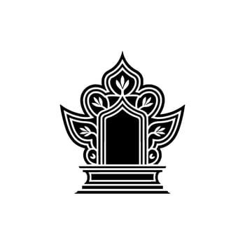 Intricate Islamic Arch Emblem, Elegant Silhouette vector