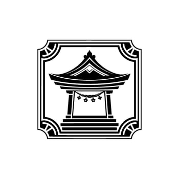 Elegant Japanese Torii Gate Emblem, Minimalist vector