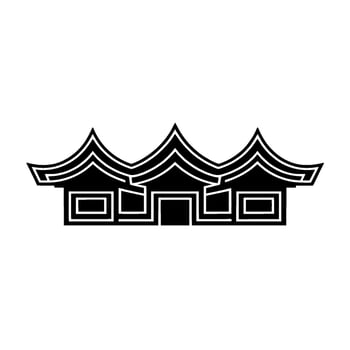 Minimalist Asian Pagoda Emblem, Modern Silhouette vector