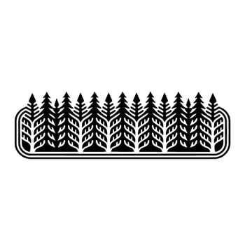 Minimalist Pine Forest Border, Geometric Landscape, Silhouette vector