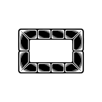 Geometric Brick Frame, Minimalist, Vintage Aesthetic vector