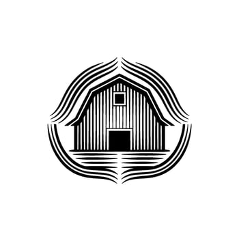Rustic Barn Emblem, Vintage Farmhouse Symbol, Silhouette vector
