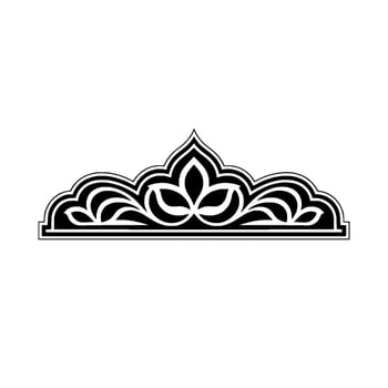 Intricate Floral Crown, Elegant Ornamentation, Decorative Border vector