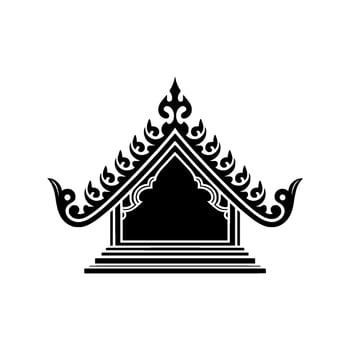 Intricate Thai Temple Crest, Elegant Silhouette vector