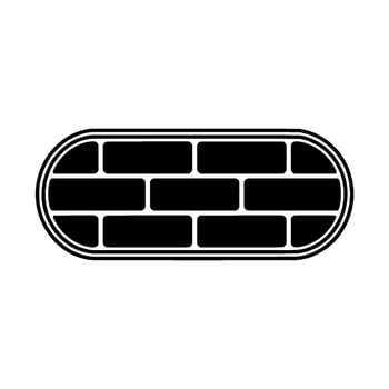 Minimalist Brick Outline, Modern Geometric, Oval vector