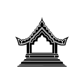Intricate Temple Silhouette, Minimalist vector