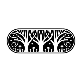 Stylized Forest Emblem, Vintage Botanical Illustration, Ornamental vector