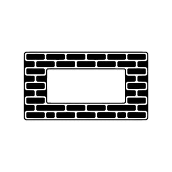 Minimalist Brick Frame, Blank Canvas, Outline vector