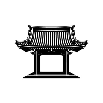 Minimalist Korean Pagoda Silhouette, Serene vector