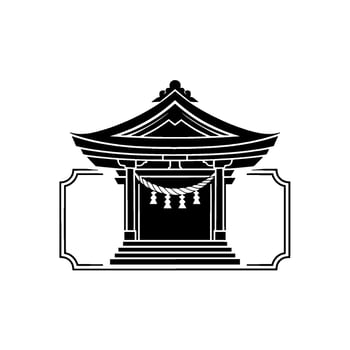 Minimalist Japanese Torii Gate Emblem, Serene Reflection vector