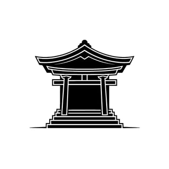 Minimalist Japanese Torii Gate, Serene vector