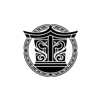Intricate Tribal Emblem, Vintage Style, Symbolic Shield vector