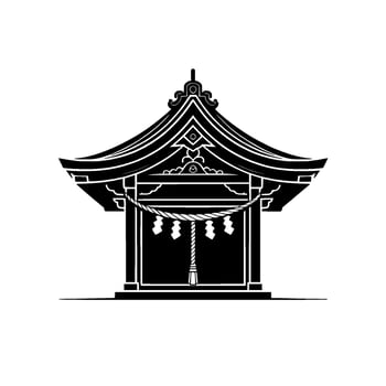 Japanese Torii Gate Silhouette, Serene Minimalism vector