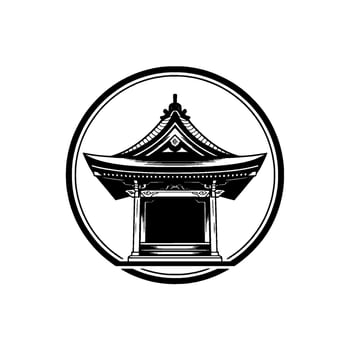 Thai Temple Gateway Emblem, Circular vector