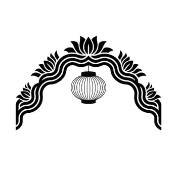 Ornamental Lantern Arch Minimalist Asian vector