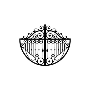 Intricate Black Harp Gate, Elegant vector