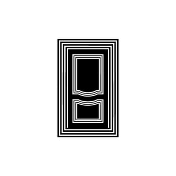 Geometric Doorway, Minimalist Black White vector