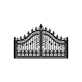 Intricate Black Iron Gate, Regal Entrance vector