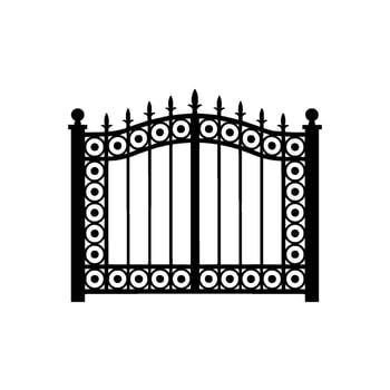 Ornate Black Iron Gate, Victorian Style vector
