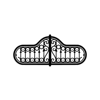 Intricate Black Metal Gate Ornament, Vintage Style vector