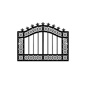 Intricate Black Ornamental Gate, Vintage Style vector