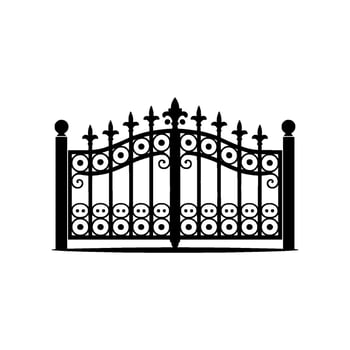Intricate Black Iron Gate, Gothic vector
