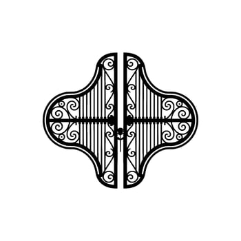 Intricate Black Gate, Symbolic Entrance, Vintage vector