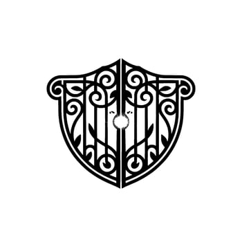 Intricate Shield Emblem, Vintage Style, Illuminated Portal vector