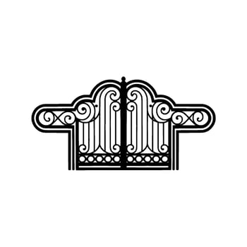 Ornate Black Gate, Art Deco Elegance vector