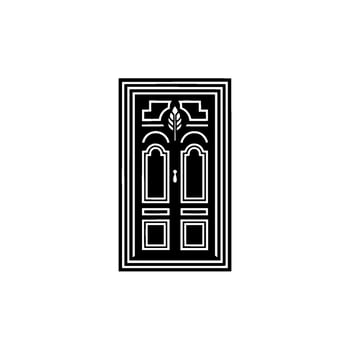 Elegant Vintage Door, Minimalist vector