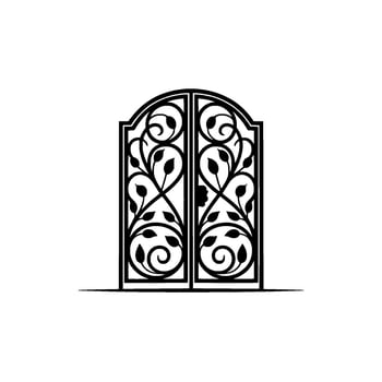 Ornate Archway Doors, Elegant, Vintage Style vector