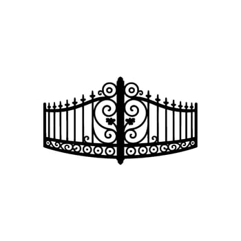 Intricate Black Gate Ornament, Vintage Elegance vector