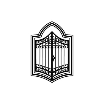 Gothic Gate, Elegant Portal, Mysterious Entrance vector