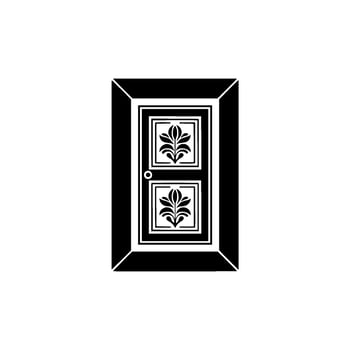Geometric Doorway, Floral Emblem, Minimalist vector