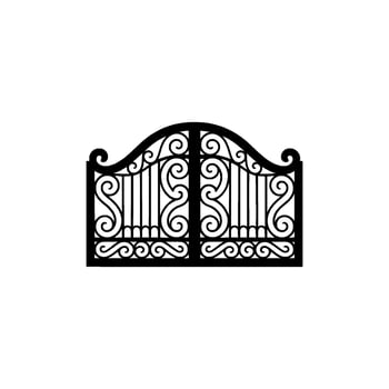 Elegant Iron Gate, Radiant Pathway, Symbolic Entrance vector