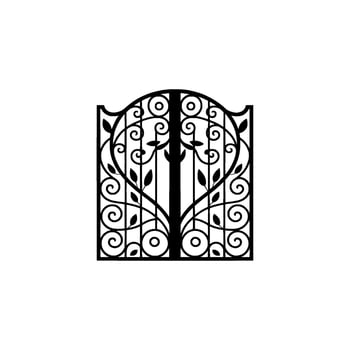 Intricate Black Gate, Ornamental, Vintage Style vector