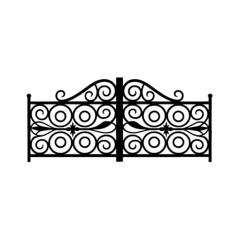 Intricate Black Iron Gate, Vintage Elegance vector